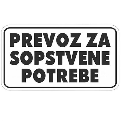 (865) NALEPNICA- SOPSTVENI PREVOZ
